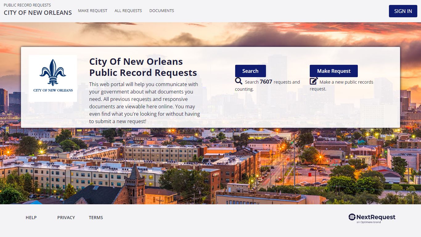 City of New Orleans Public Record RequestsNextRequest - Modern FOIA ...